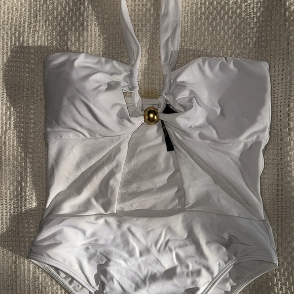 Vix Brenda White Halter One Piece Swimsuit - Picture 4 of 7